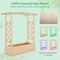 Natural Pine Wood Raised Garden Bed with Trellis and Hanging Roof 44x14x45